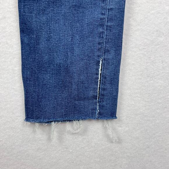 Hudson Bacara Straight Flood Split Raw Cuff Flap Pockets Women's Blue Jeans 27 - Picture 9 of 15